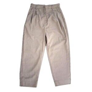 H&M tan trousers size 6 front pleat baggy cottagecore minimalist bohemian chic